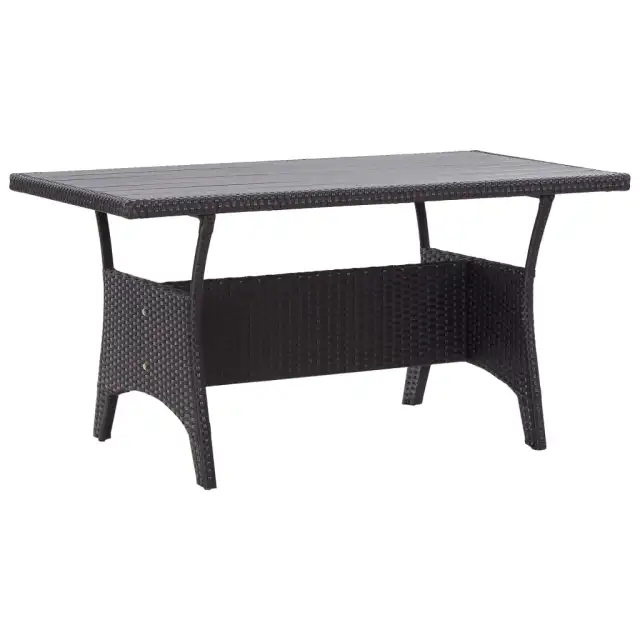 Garden Table 120x Poly Rattan Black - Shop at LoveMi