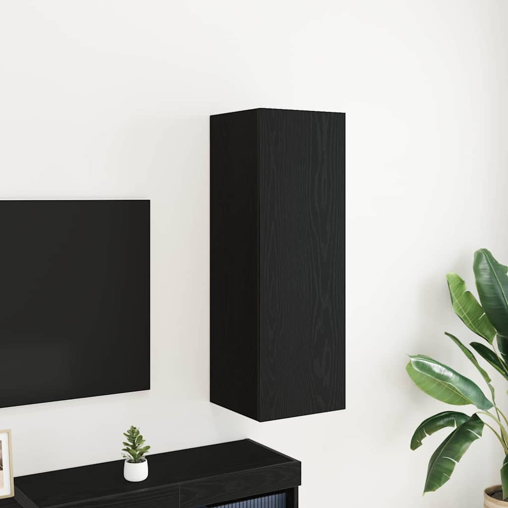 TV cabinet Sonoma oak 30.wood based material TV cabinet concrete grey Black Oak Look - Shop at LoveMi
