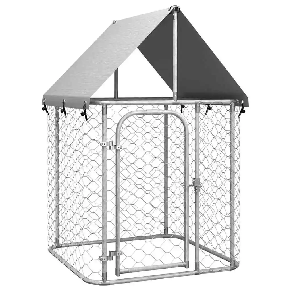 Outdoor Dog Kennel with Roof 100x