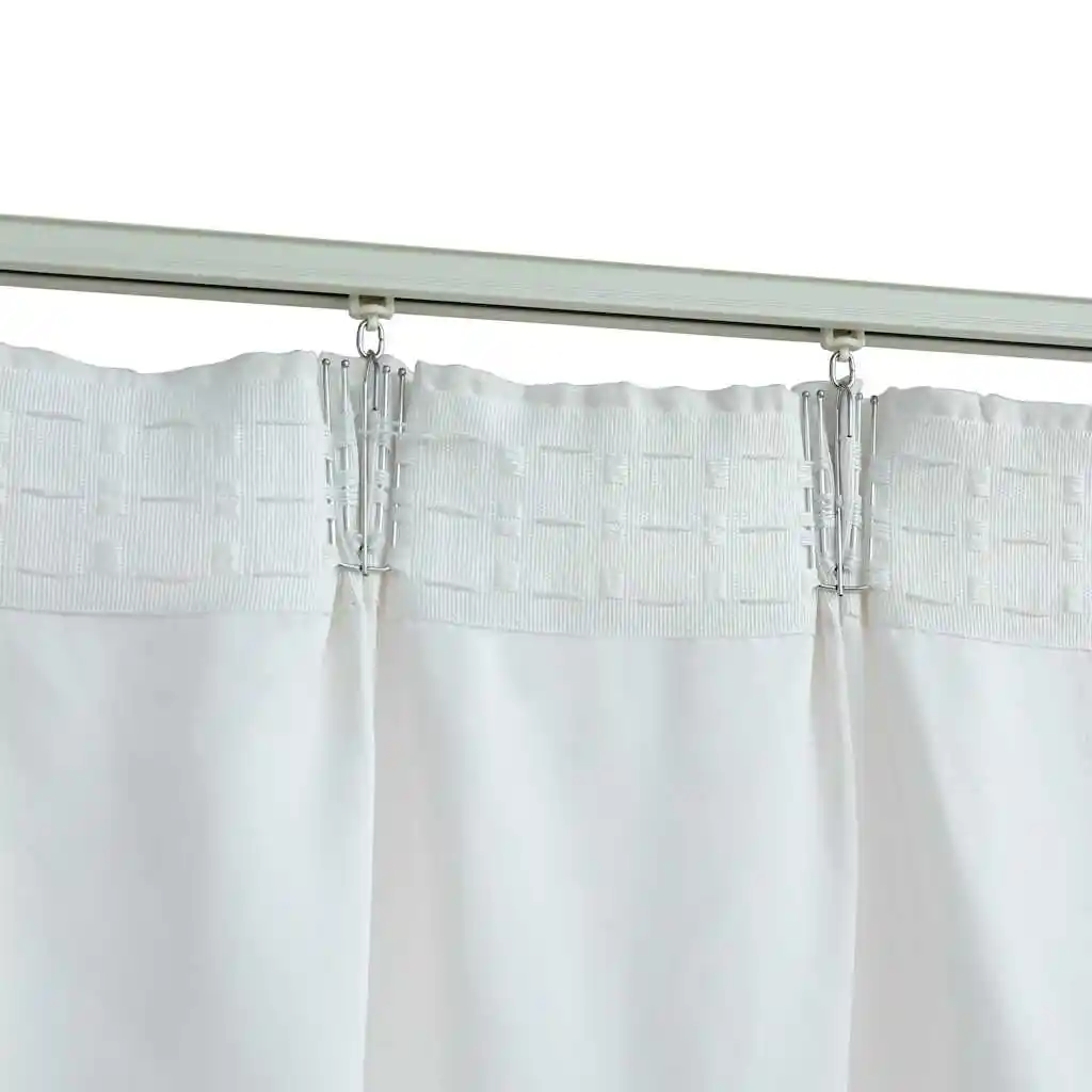 blackout curtains with hooks, 2 pieces, grey-white