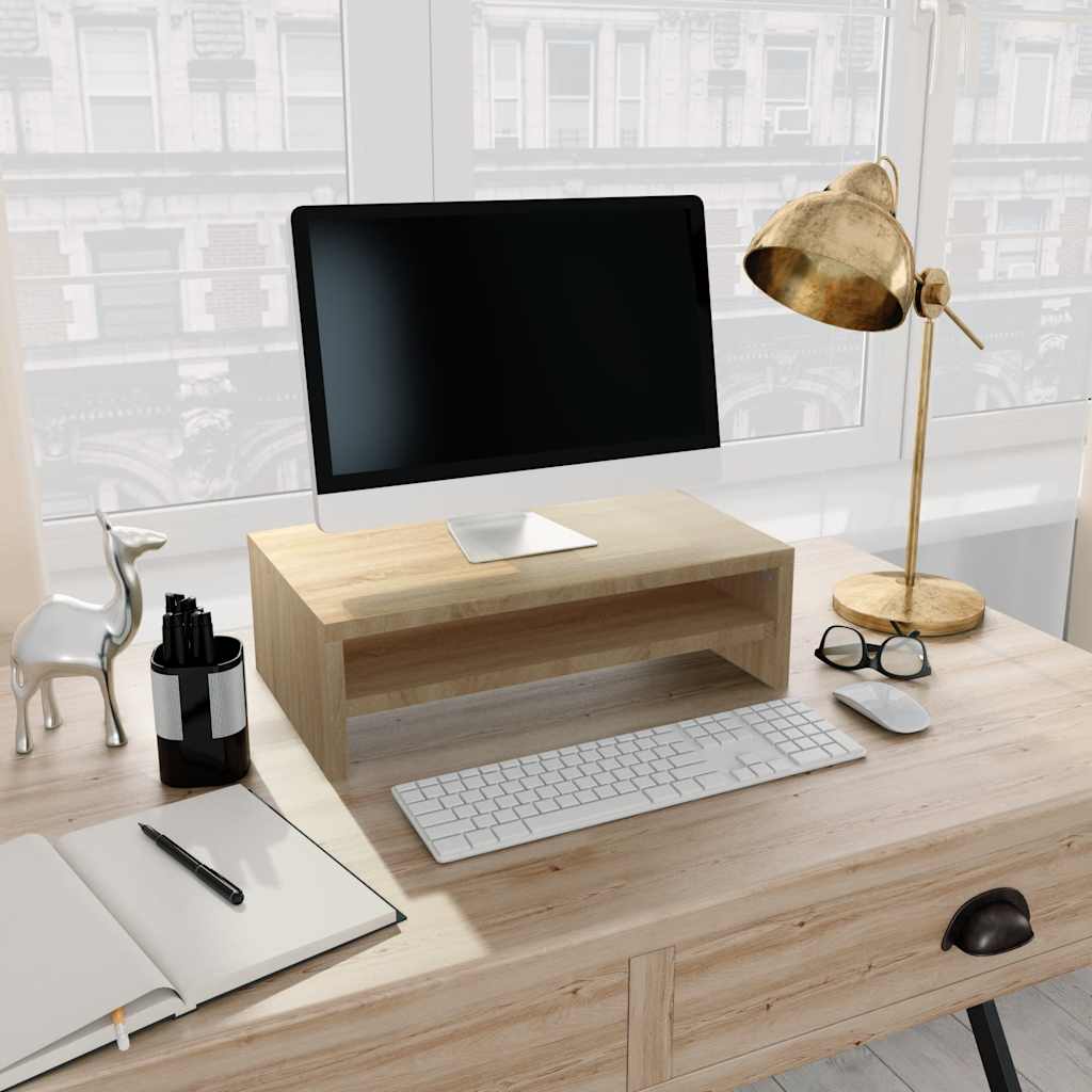 Monitor Stand 42x Wood Material Monitor Stand 42x Wood Material Sonoma Oak - Shop at LoveMi