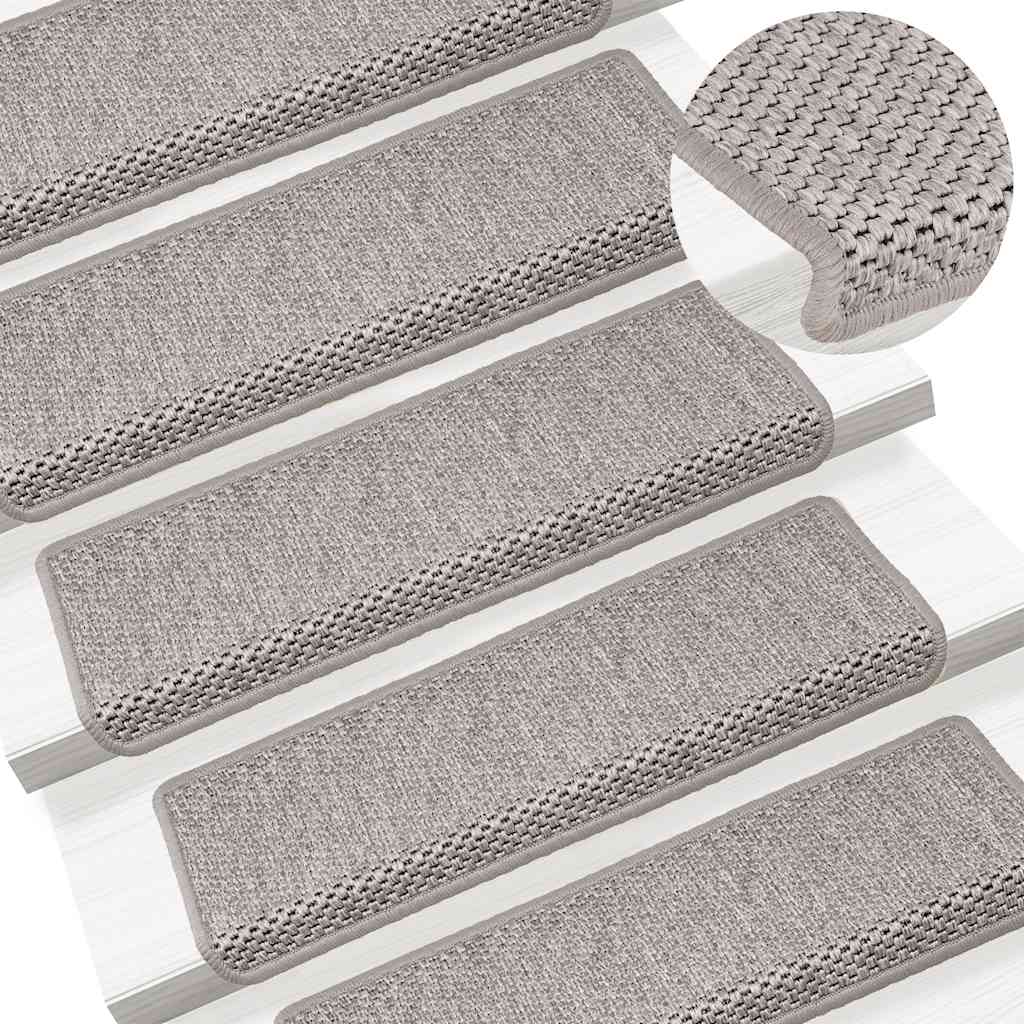   Self-Adhesive Stair Mats, Sisal Look, 15 Pieces, 65x  