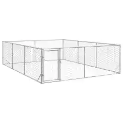 Outdoor Dog Kennel with Door 2x1x1 m Galvanized - 3 X 4 X 1 M - View 1
