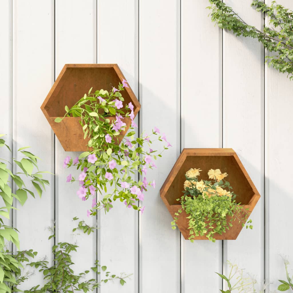 Wall Planter 2 pcs. Rusty Corten Steel 30x Product Image