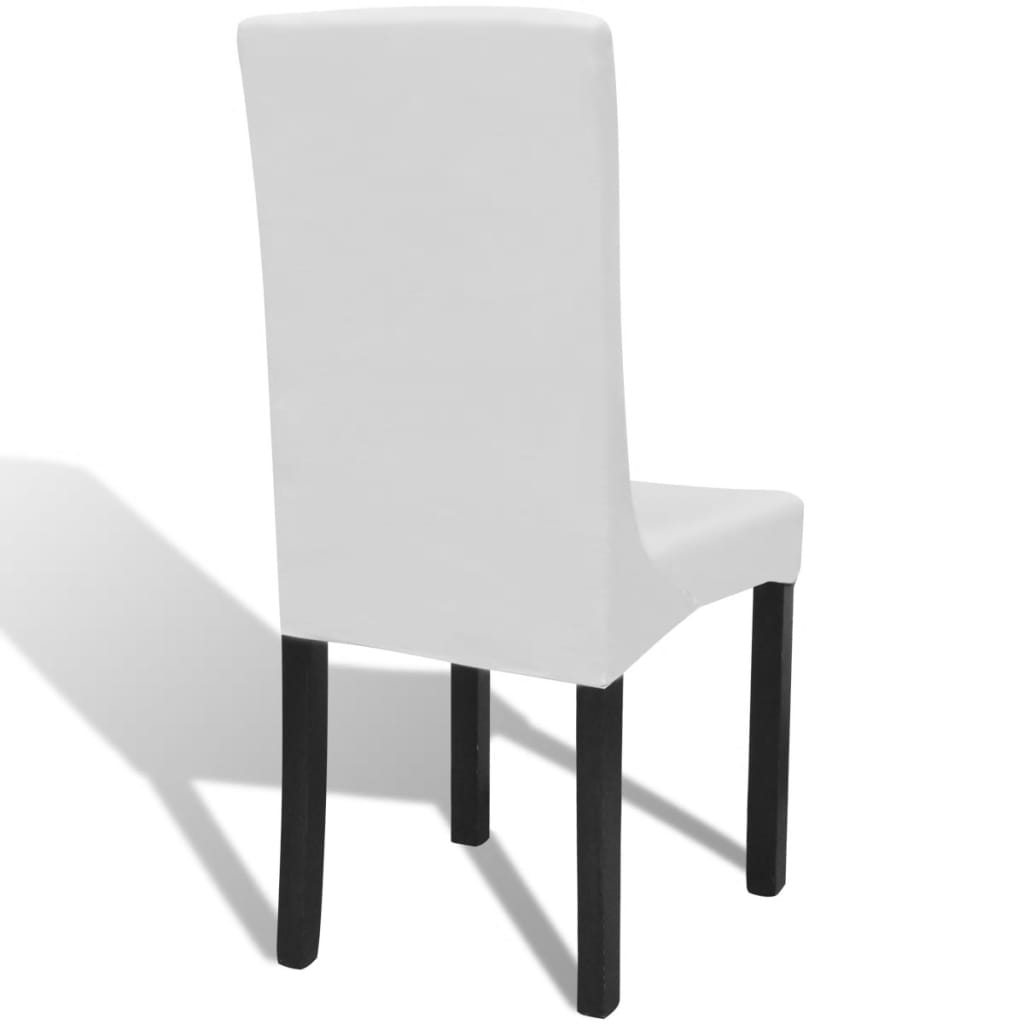 6 straight, stretchable chair covers