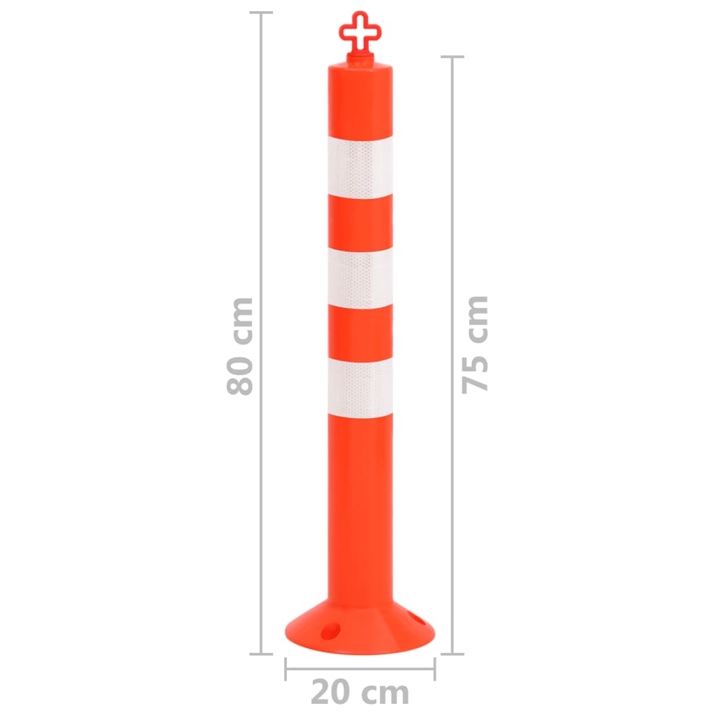   bollards, 10 pieces, with chain, 75 cm
