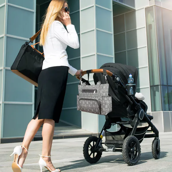 8Pcs Baby Nappy Diaper Bags Set For Mom Dad Mummy Handbags Multifunctional Diaper Changing Bags With Bottle Bag Mesh Bag Purse Diaper Pad 2 Burp Cloths 2 Hook Straps - View 2