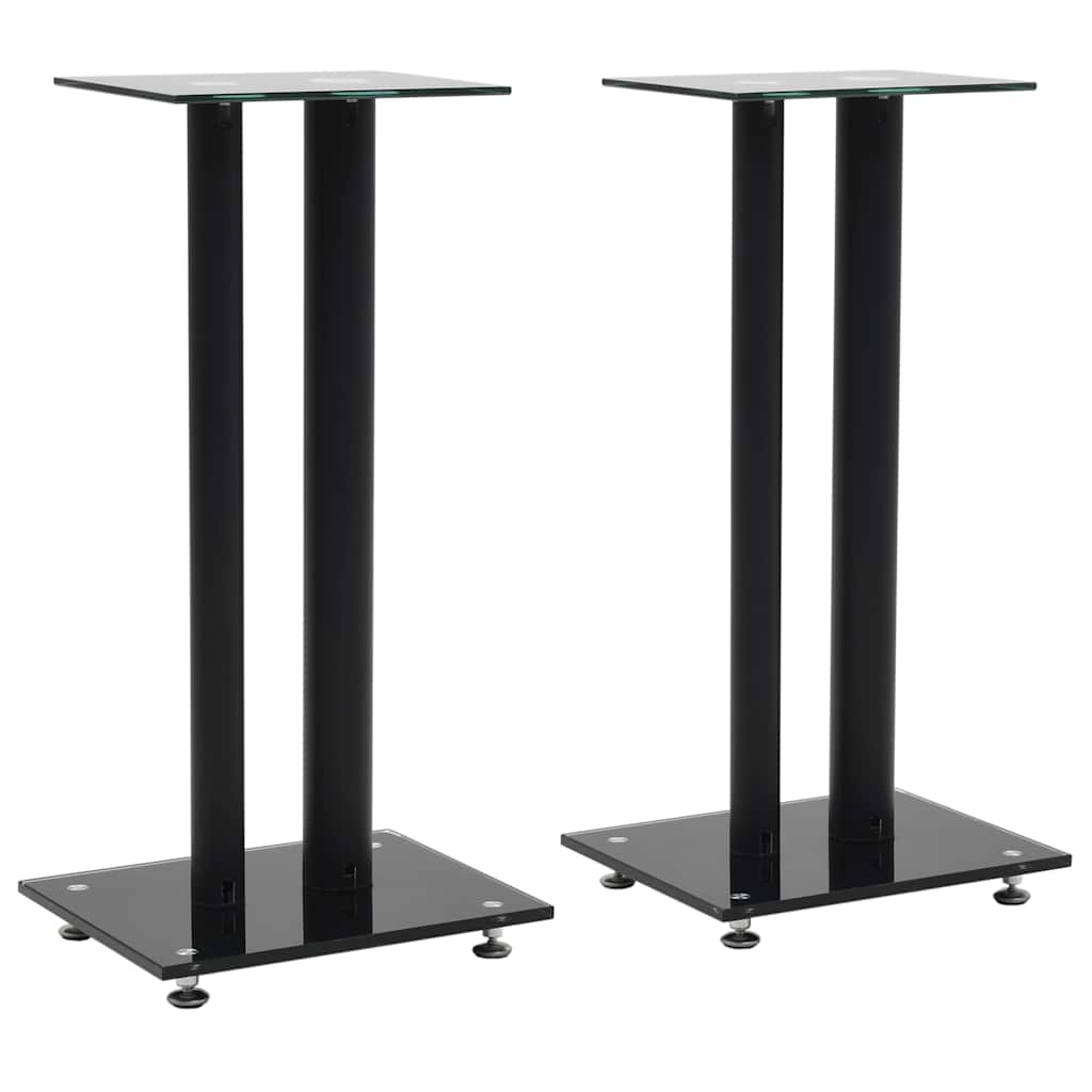   Speaker Stands, 2-Pack, Double Column Design, Tempered Glass