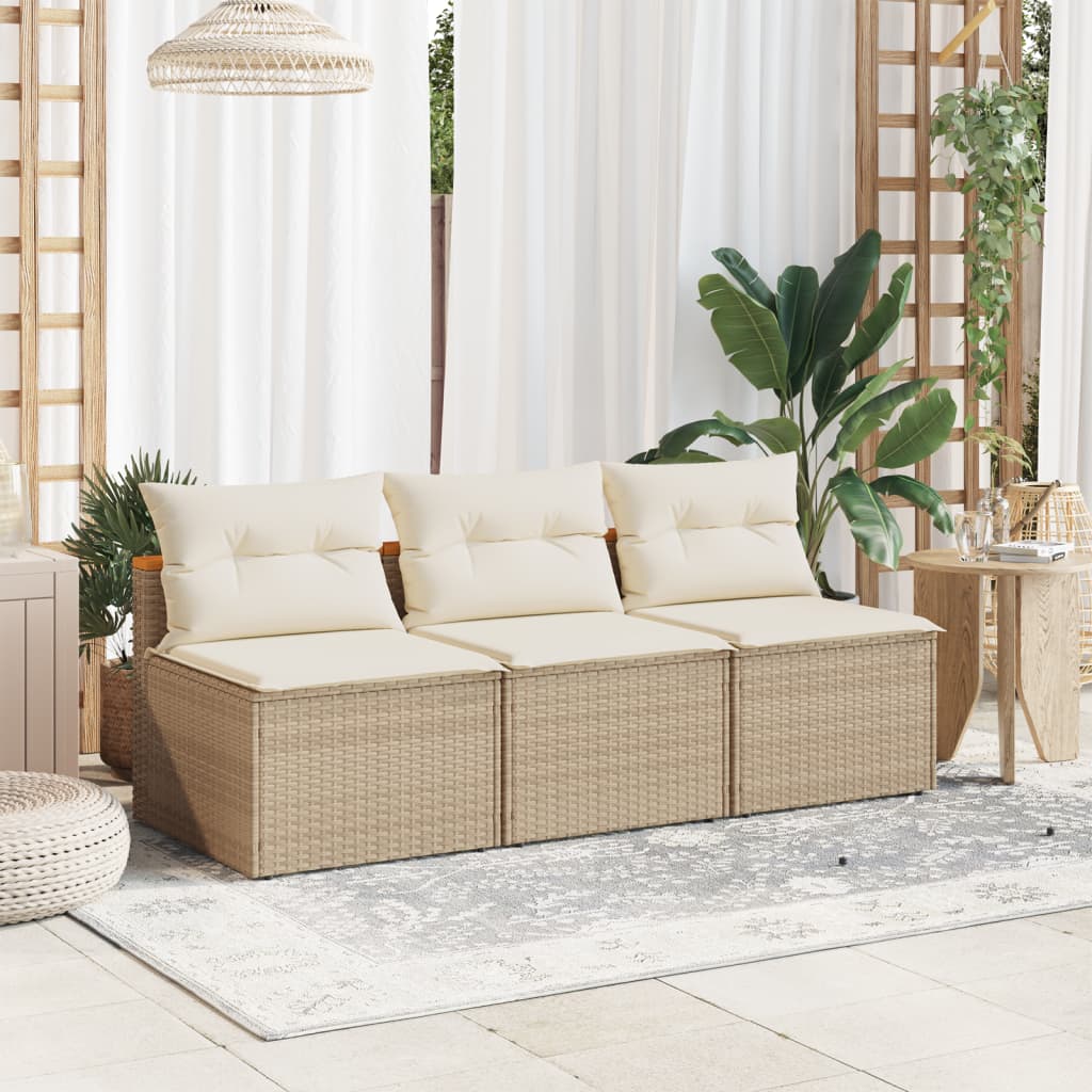 Garden Sofas without Armrests with Cushions Beige - Shop at LoveMi