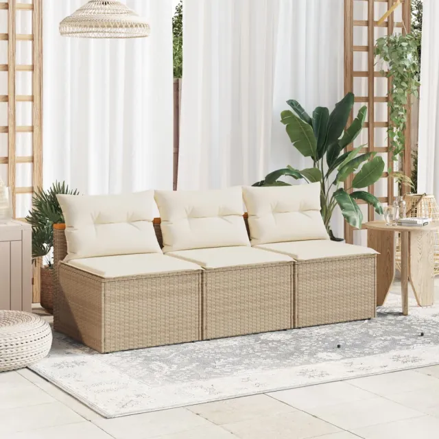Garden Sofas without Armrests with Cushions Beige - Shop at LoveMi