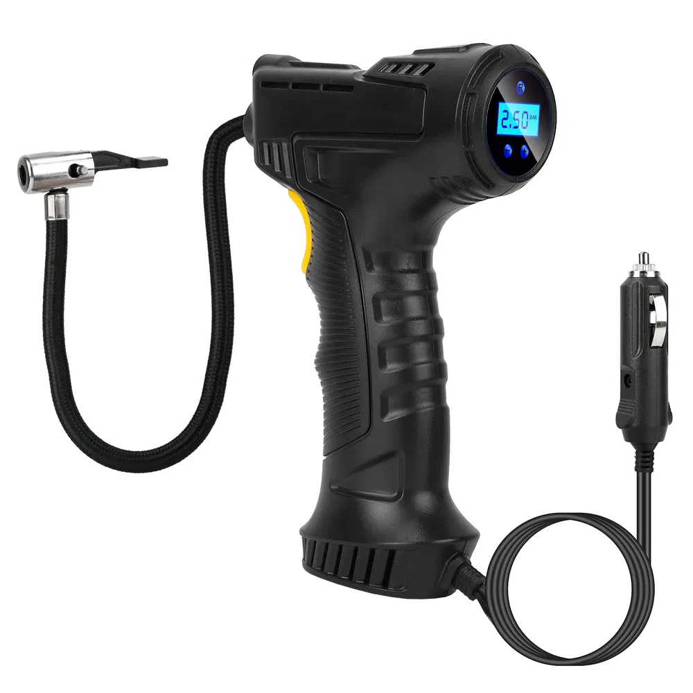 Portable Car Tire Inflator DC 12V Digital Car Air Pump Compressor Electric Air Pump With LED Light 150PSI – Black
