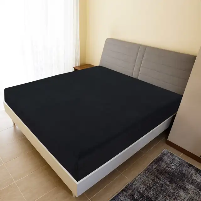 Fitted Sheet Jersey Anthracite Cotton Fitted Sheet 2 Black - Shop at LoveMi