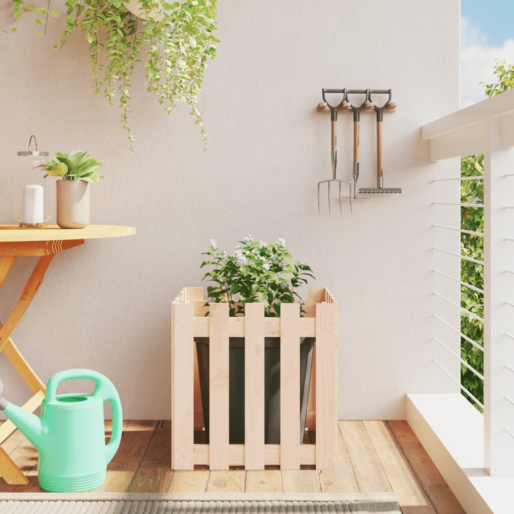   Plant Pots, Picket Fence Design, 50x Solid Pine Wood