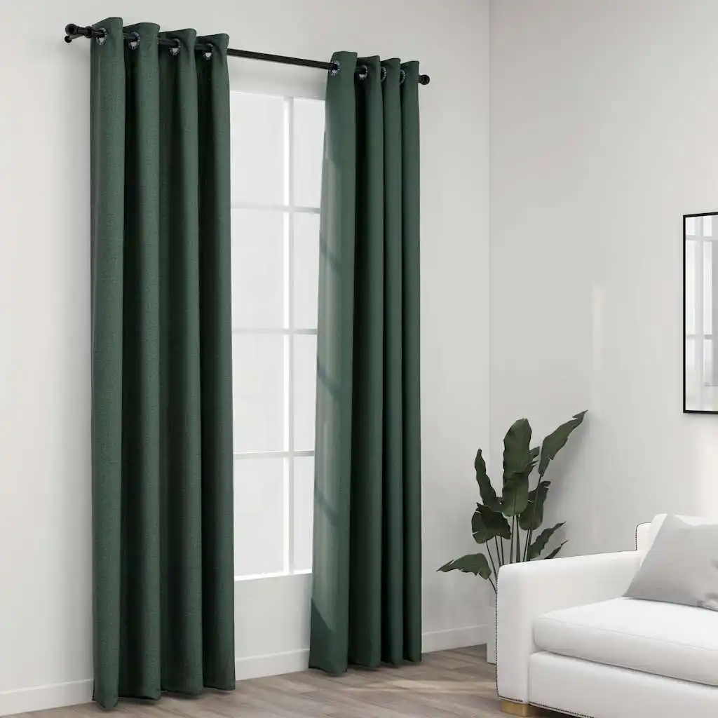 blackout curtains with eyelets, linen look, .