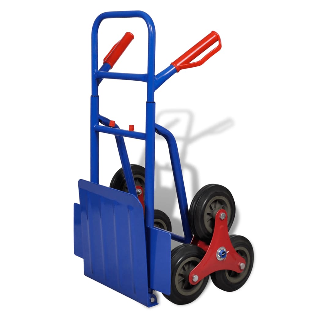 Folding Hand Truck with 6 Wheels Blue
