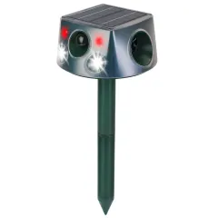 Ultrasonic Solar Animal Repeller Outdoor Mole Snake Squirrel Repellent Waterproof Bird Deer Dog Cat Deterrent With 6 Modes Motion Sensor Vibration ... - View 1