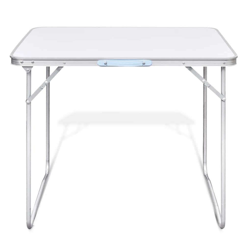 Folding camping table with metal frame, 80 x 60 cm