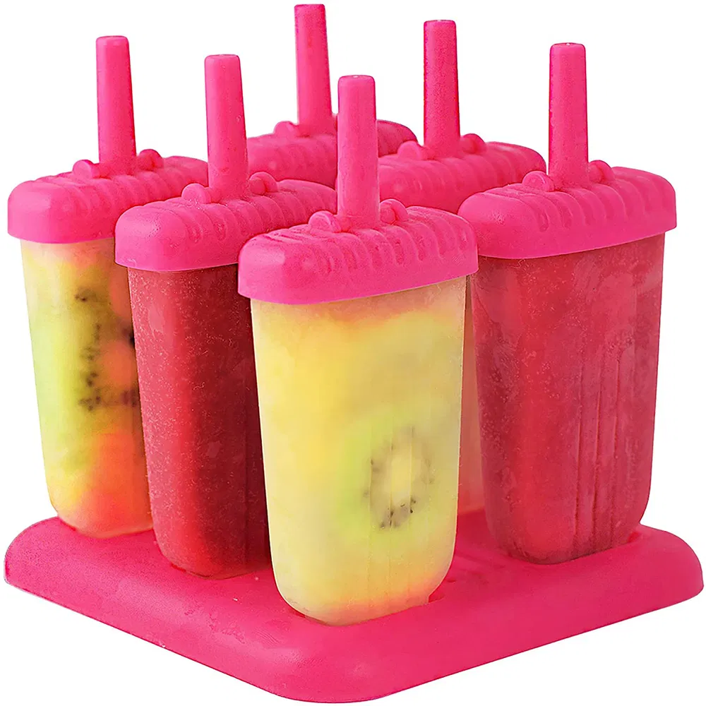 6Pcs Popsicle Molds Reusable Ice Cream DIY Ice Pop Maker Ice Bar Maker Plastic P