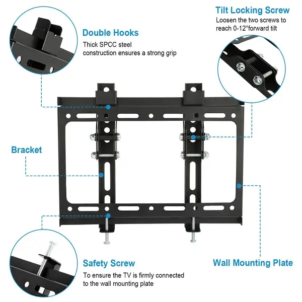 TV Wall Mount Bracket Tilt For 13"-42" LED/LCD/PLASMA Flat TV VESA 200x200mm