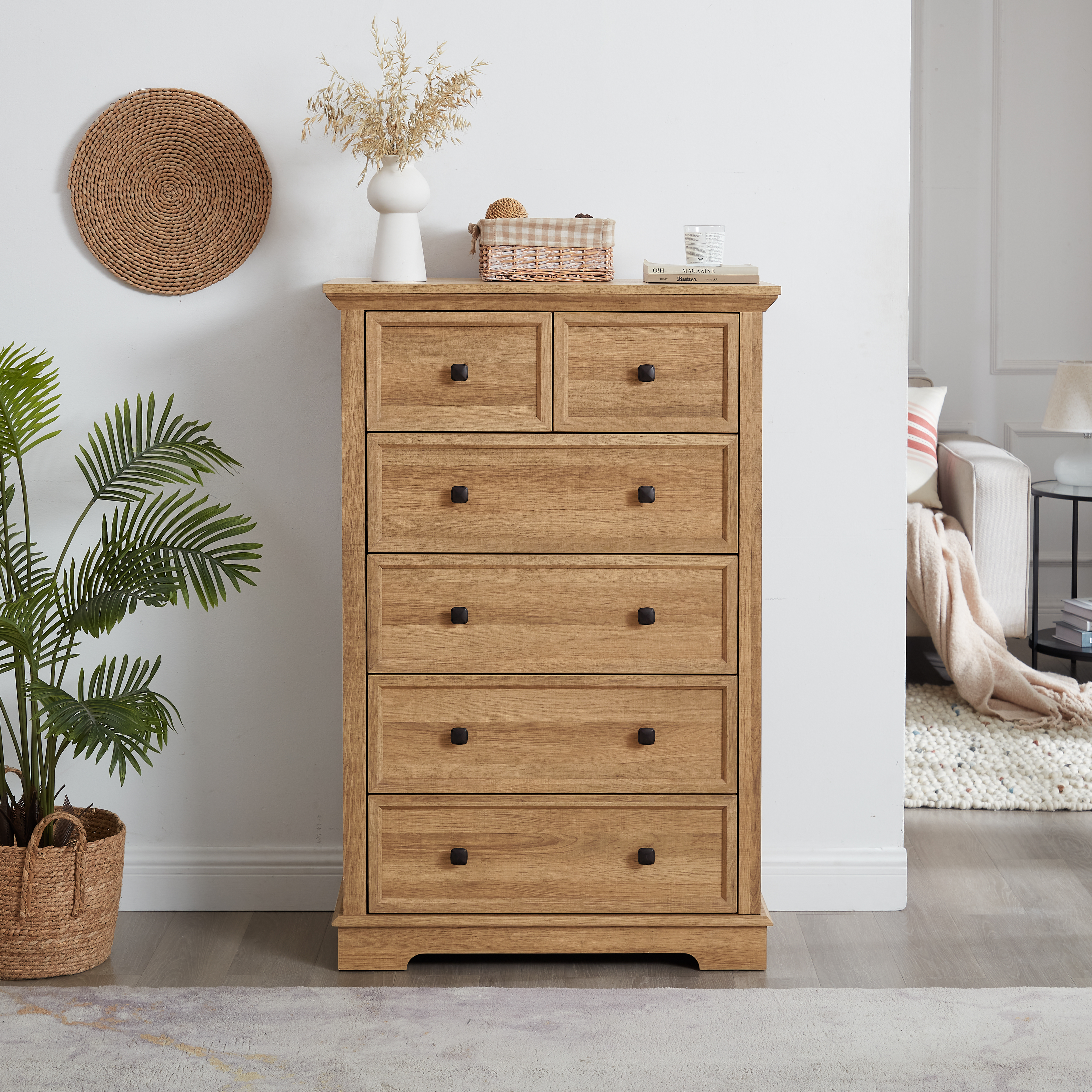 6 Drawer Dresser — 6 Drawers Cabinet Tall Chest of Drawers — photo 3