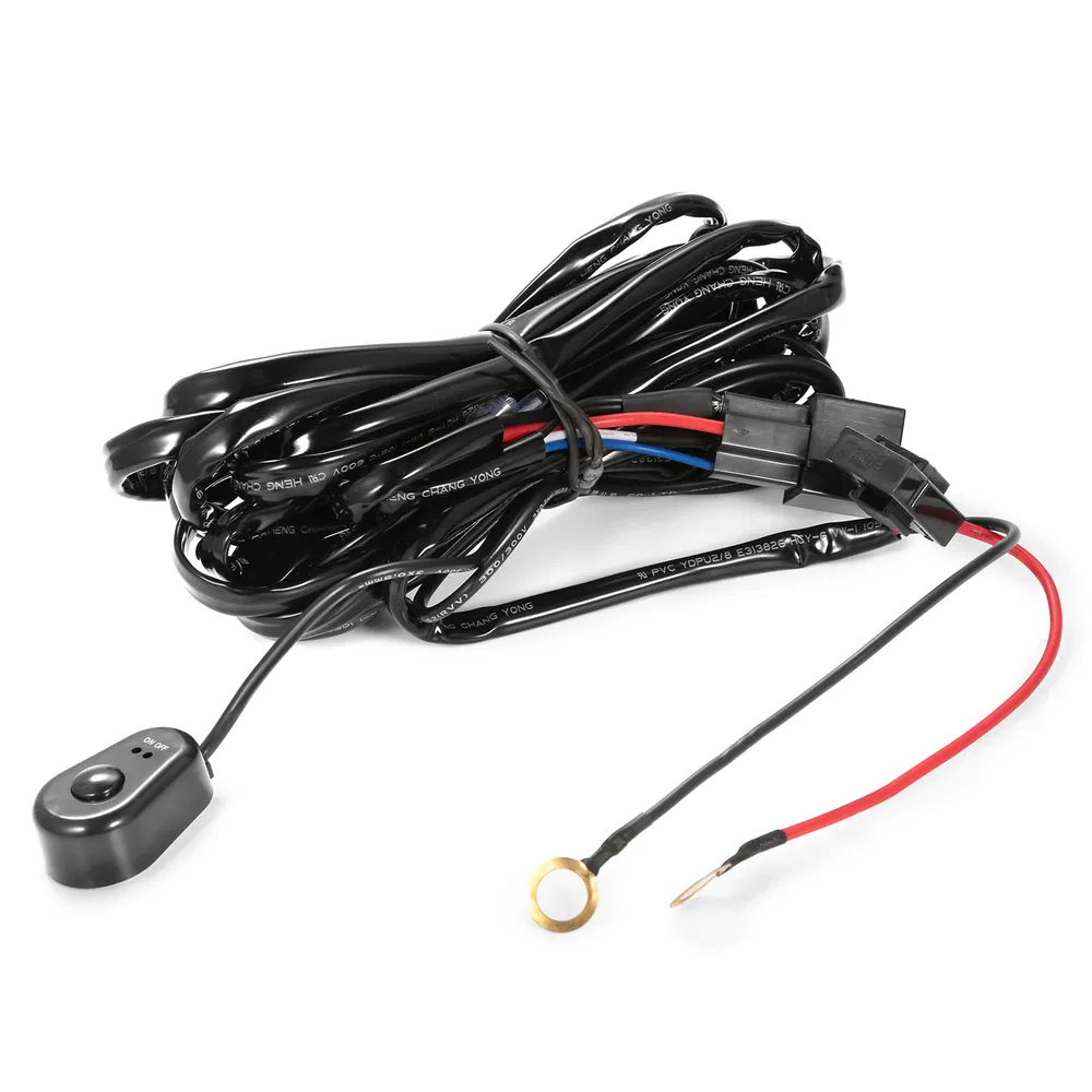 LED Light Bar Wiring Harness Kit 280W 12V 40A Power Relay Fuse On Off Switch 10ft Length Universal Fitment Light Bar Accessories – Black