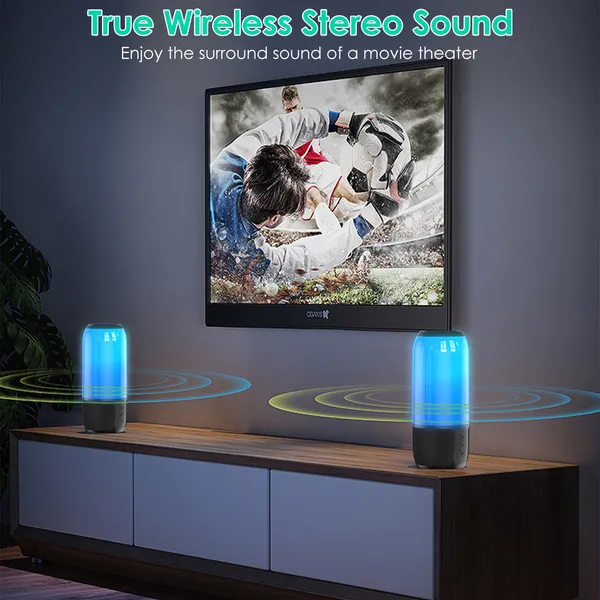 Wireless Portable Speaker Loud Stereo Speaker With Color Changing Light Radio Party TWS Speaker For Home Outdoor Travelling