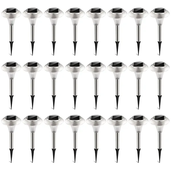24Packs Solar Garden Lights Outdoor IP44 Waterproof Solar Pathway Lights Color Changing Landscape Lamps