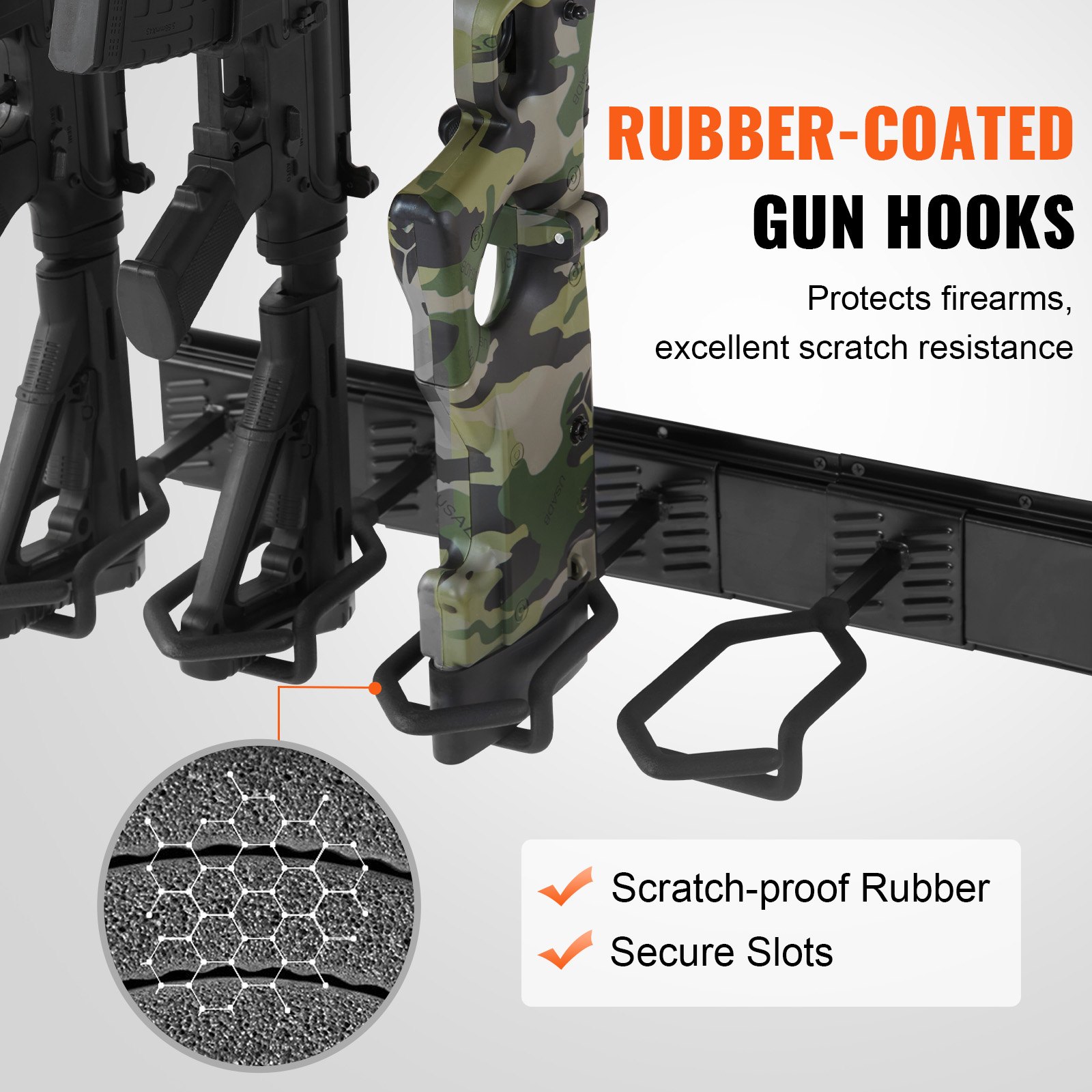Gun Rack, Indoor Gun Rack Wall Mount, 6-Slot Vertical Rifle