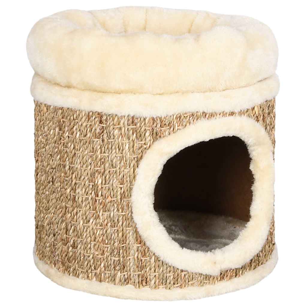 Cat House with Luxurious Cat Bed 33 cm Seagrass - Shop at LoveMi