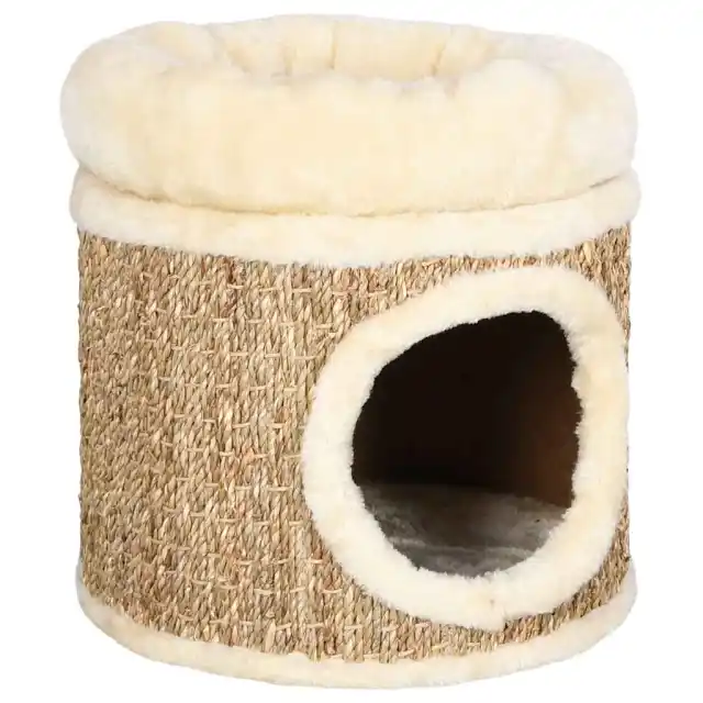 Cat House with Luxurious Cat Bed 33 cm Seagrass - Shop at LoveMi