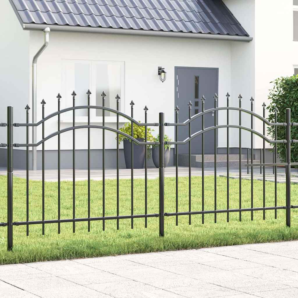 Garden Fence Grey 140 cm Powder Coated Steel Default - Shop at LoveMi