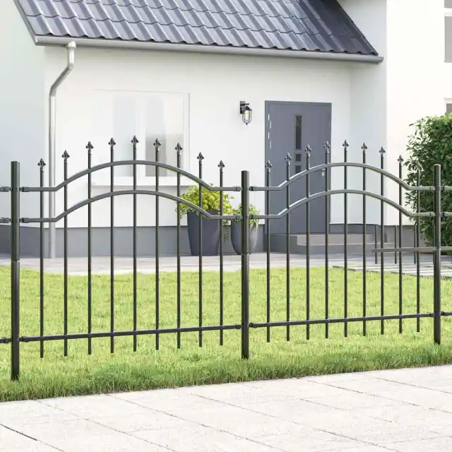 Garden Fence Grey 140 cm Powder Coated Steel - Shop at LoveMi
