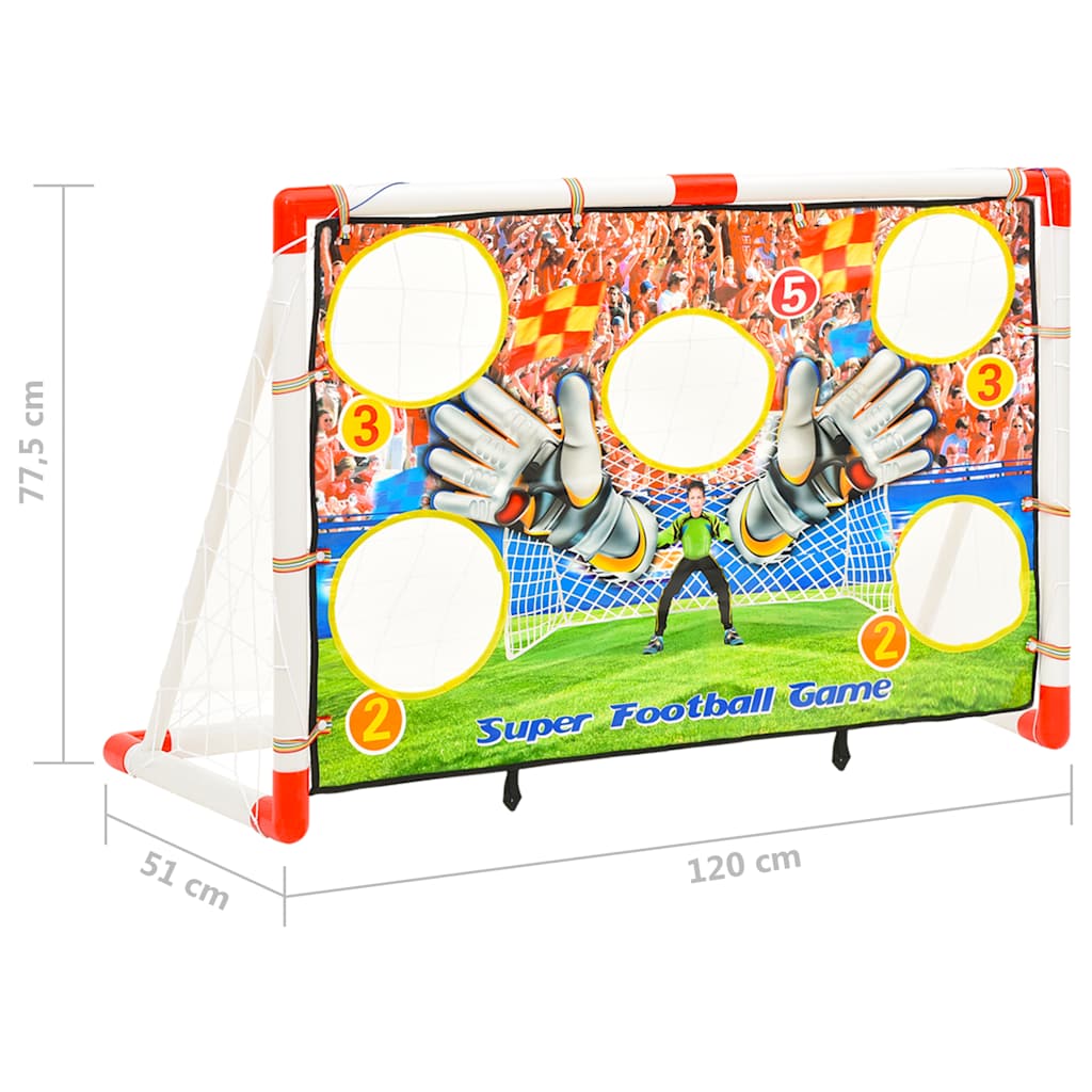 Football Goal Set with Target Wall 120x51x77.5 cm