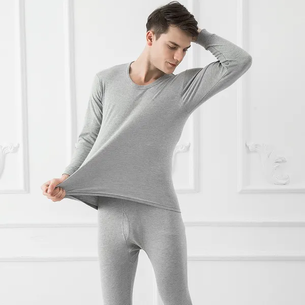 Men Thermal Underwear Set Long Johns Pants Long Sleeve Soft Underwear Kit Top Bottom Winter Sports Suits - 3