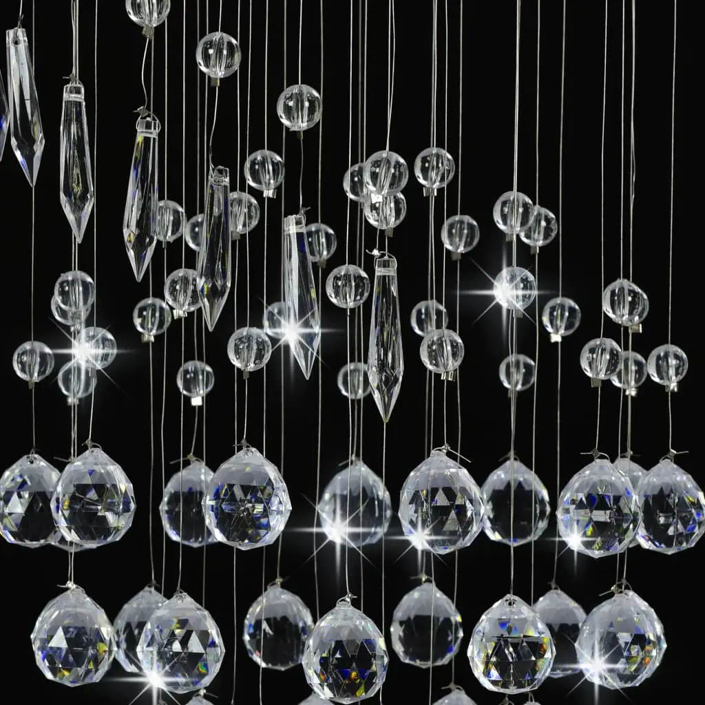 Ceiling Light with Crystal Beads, Silver Spiral, G9
