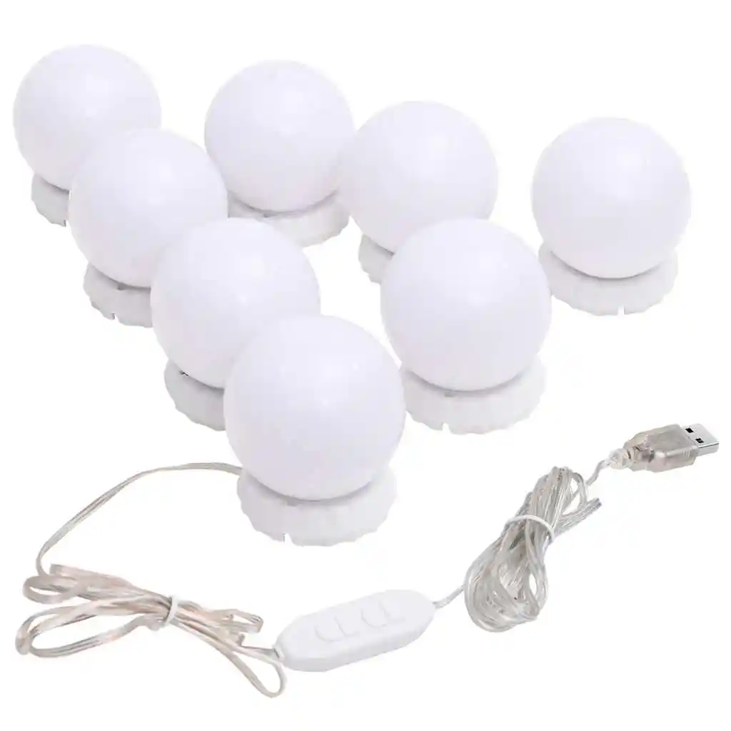 mirror light with 8 LED bulbs, warm