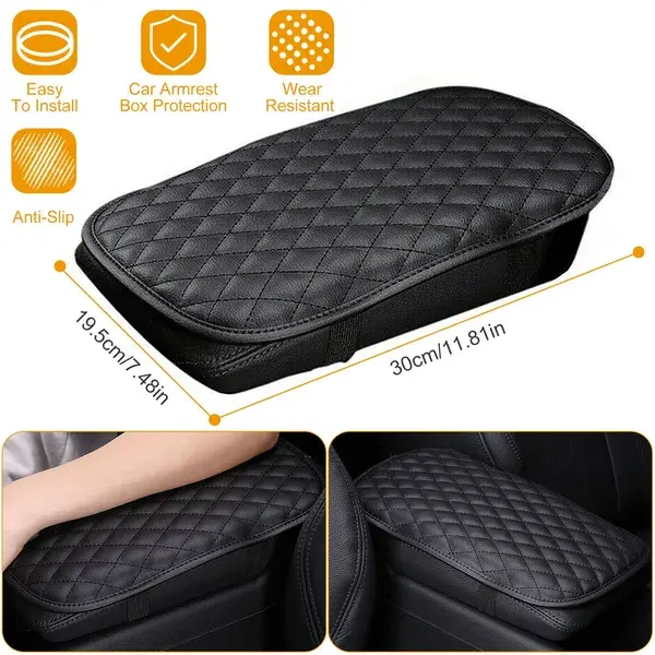 Car Armrest Pad Cover PU Leather