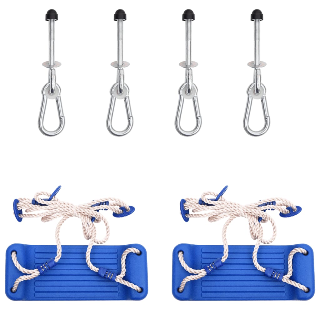 Swing Seats 2 pcs. with Climbing Stones Blue Polyethylene