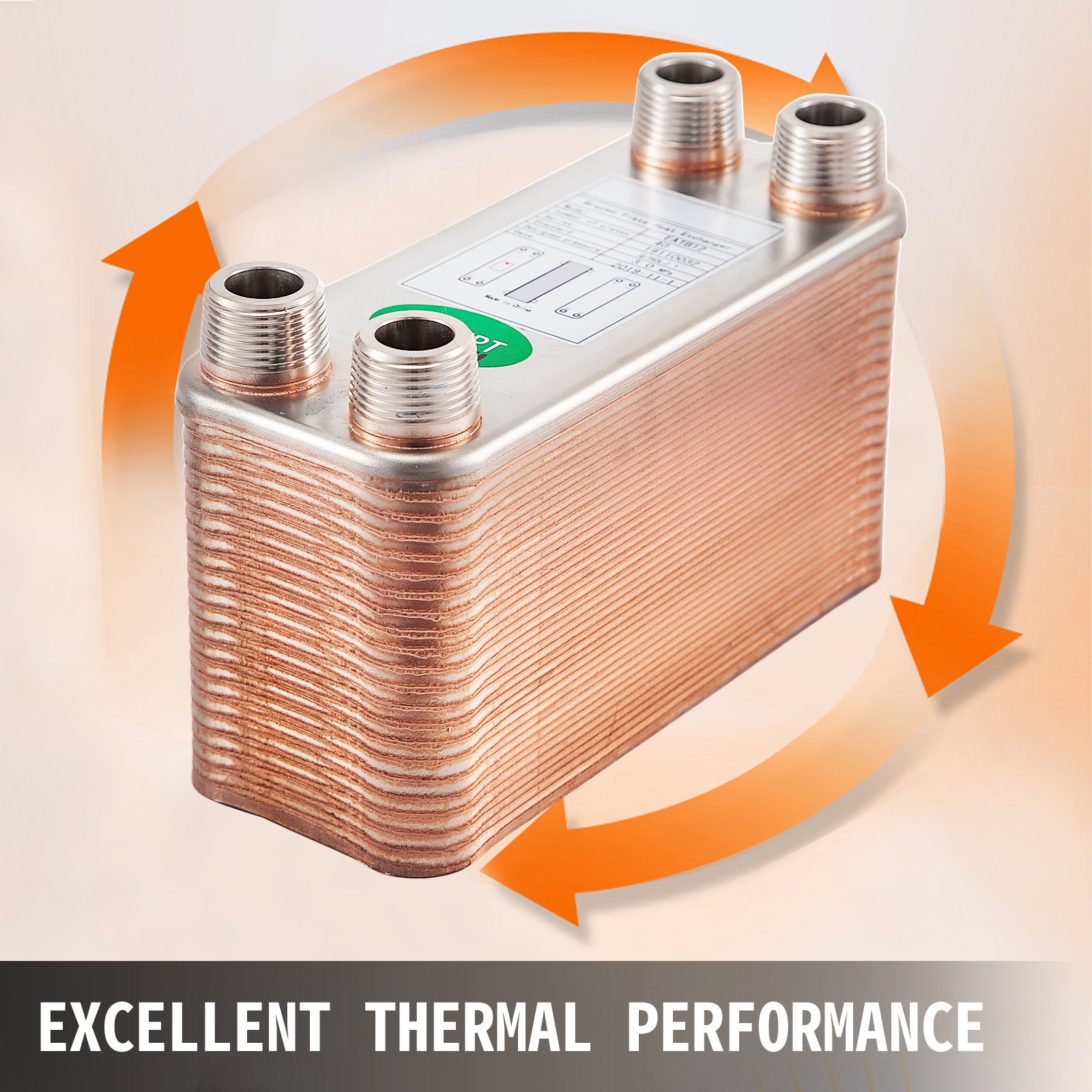 Heat Exchanger 3/4” MNPT Ports Brazed Plate Heat Exchanger