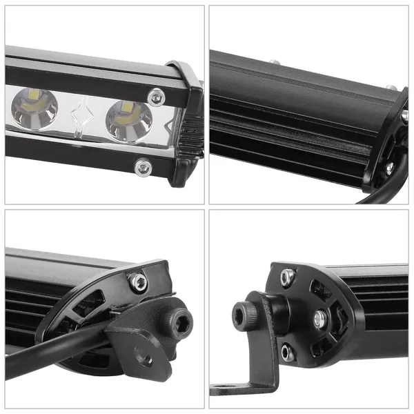 7" LED Light Bar Single Row Offroad Spot Lights 18W Ultra Slim Straight Work Light For Trailer Truck Bus Boat