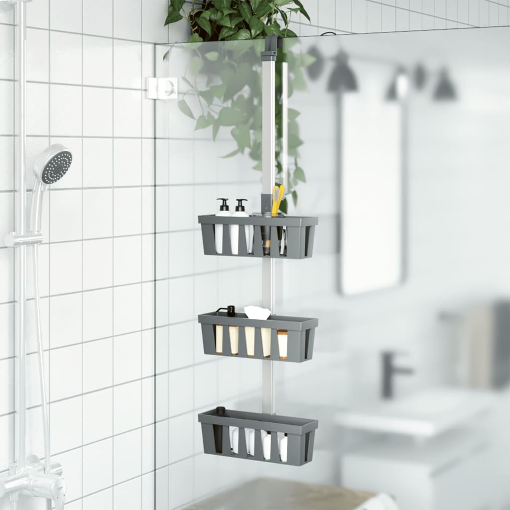   shower shelf for hanging 30x15x(67-105) cm aluminum