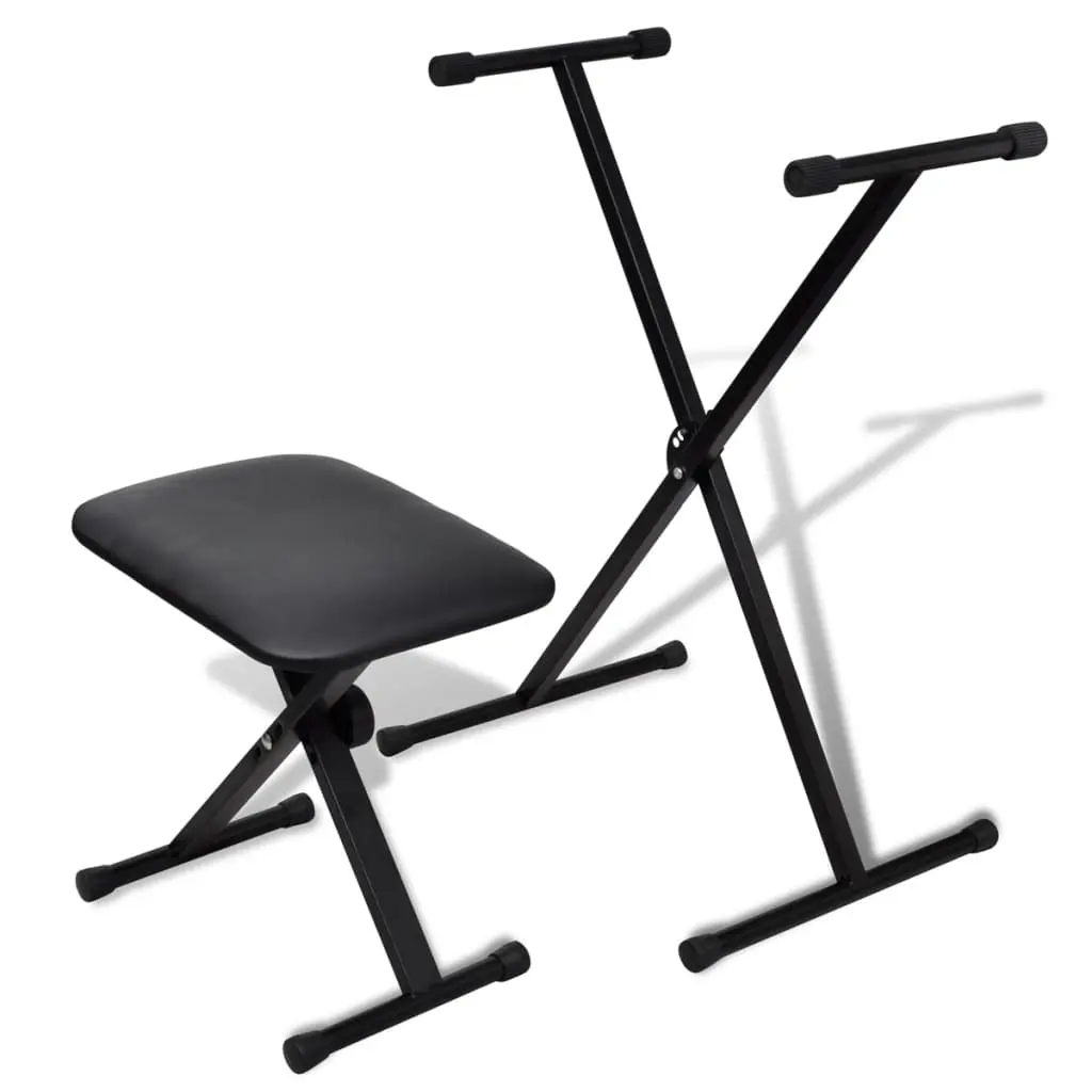 Adjustable keyboard stand and stool set