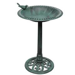 bird bath with decorative bird - View 1