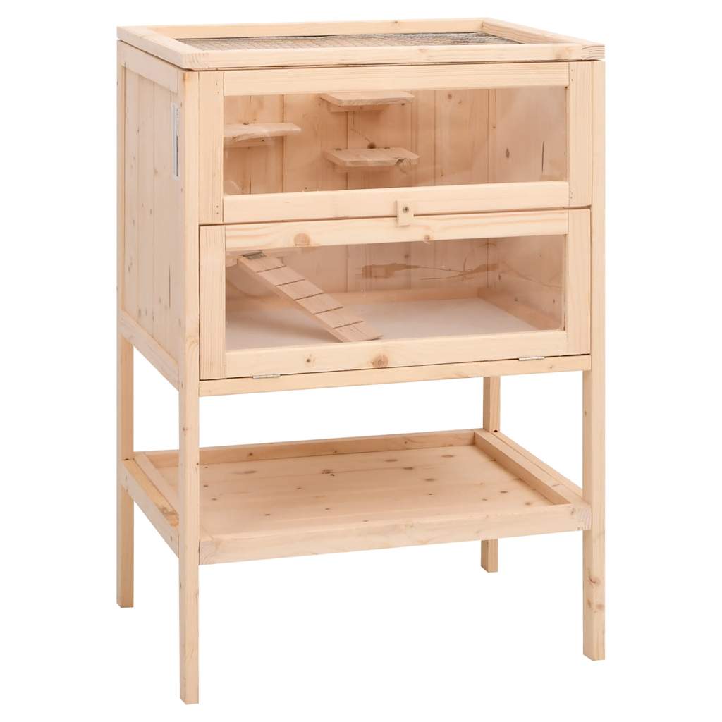Hamster Cage 55 x 40 x 80 cm Solid Fir Wood Default - Shop at LoveMi