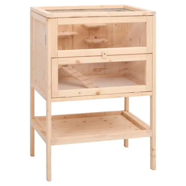 Hamster Cage 55 x 40 x 80 cm Solid Fir Wood Default - Shop at LoveMi
