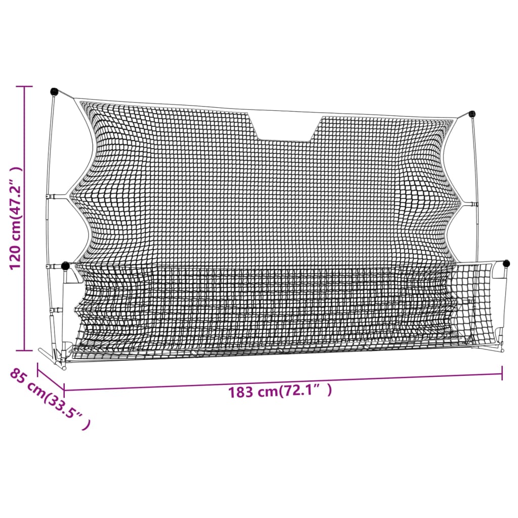 Football Rebounder Black and Yellow 183x85x120 cm Polyester