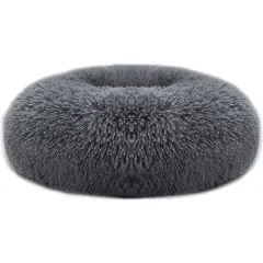 Pet Dog Bed Soft Warm Fleece Puppy Cat Bed Dog Cosy Nest Sofa Bed Cushion L Size - Darkgray - View 1