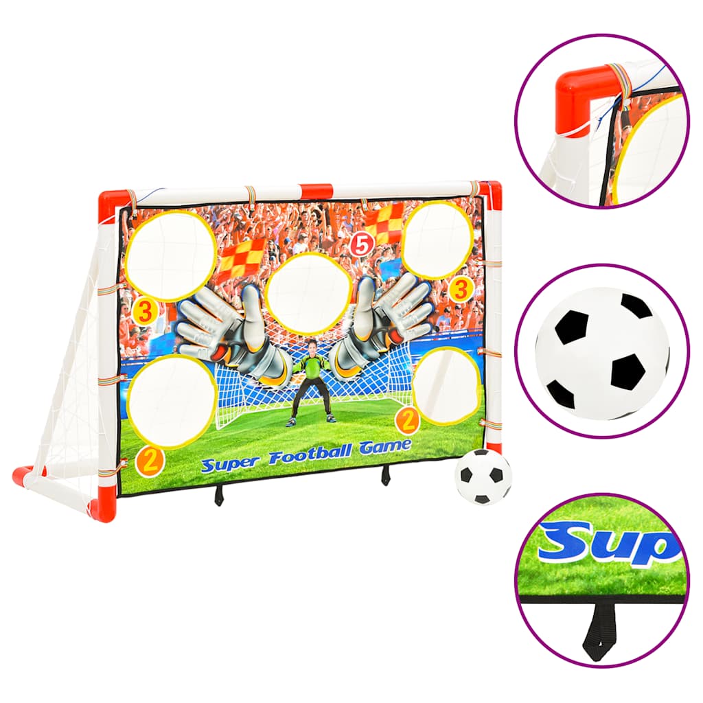 Football Goal Set with Target Wall 120x51x77.5 cm