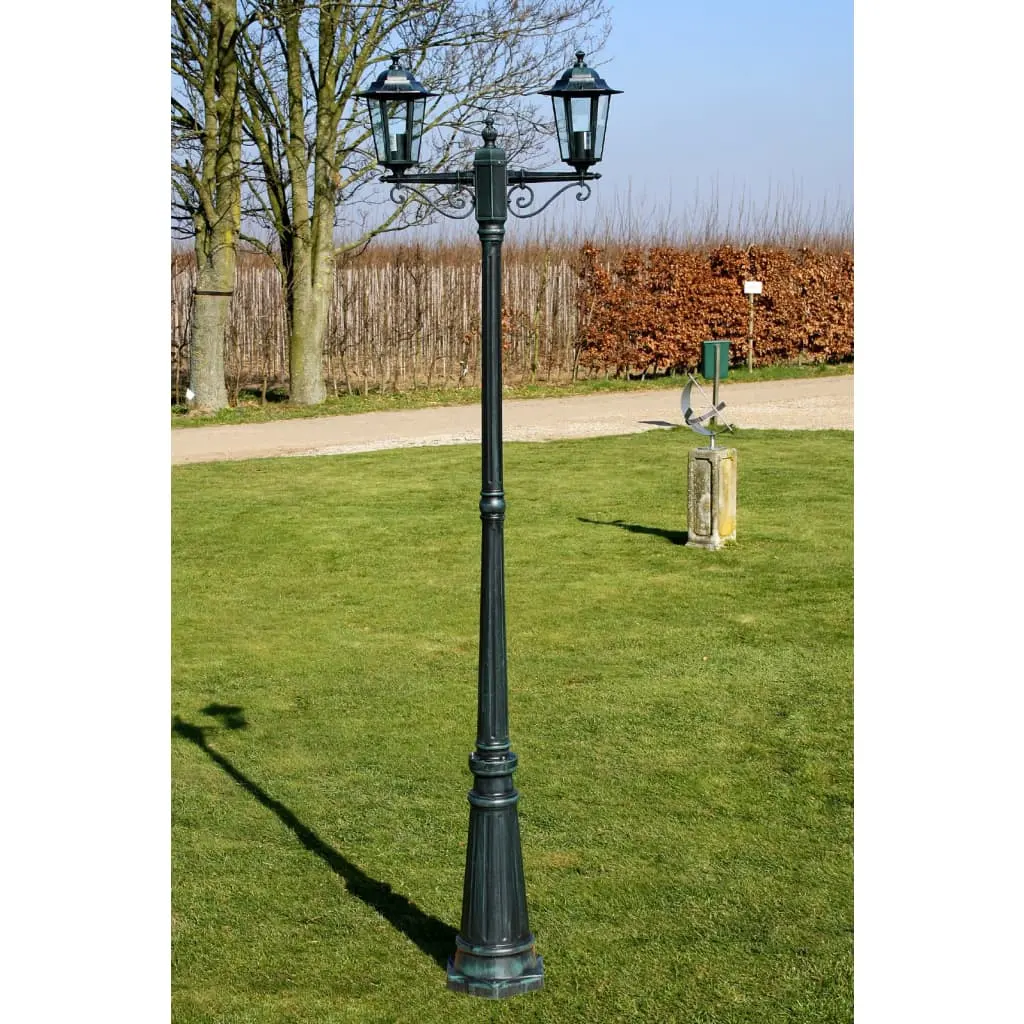 Garden Lantern 2-Light 215 cm Dark Green