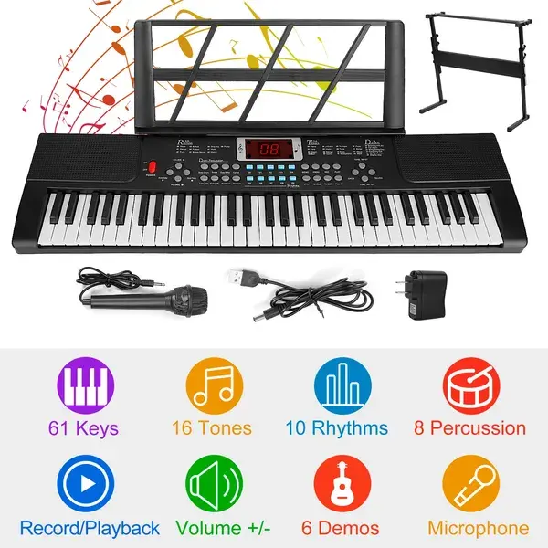 61 Keys Digital Music Electronic Keyboard Electric